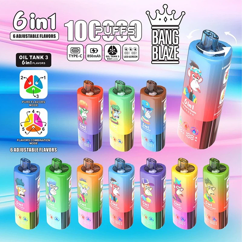 BANG BLAZE 100K Puffs Vape 6v1 LED-Zaslon