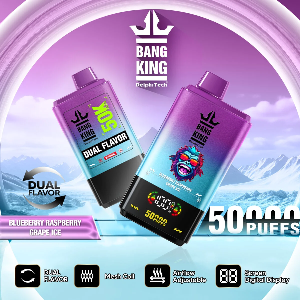 Bang King Dual Flavor 50K Puffs 2V1 - slika 3